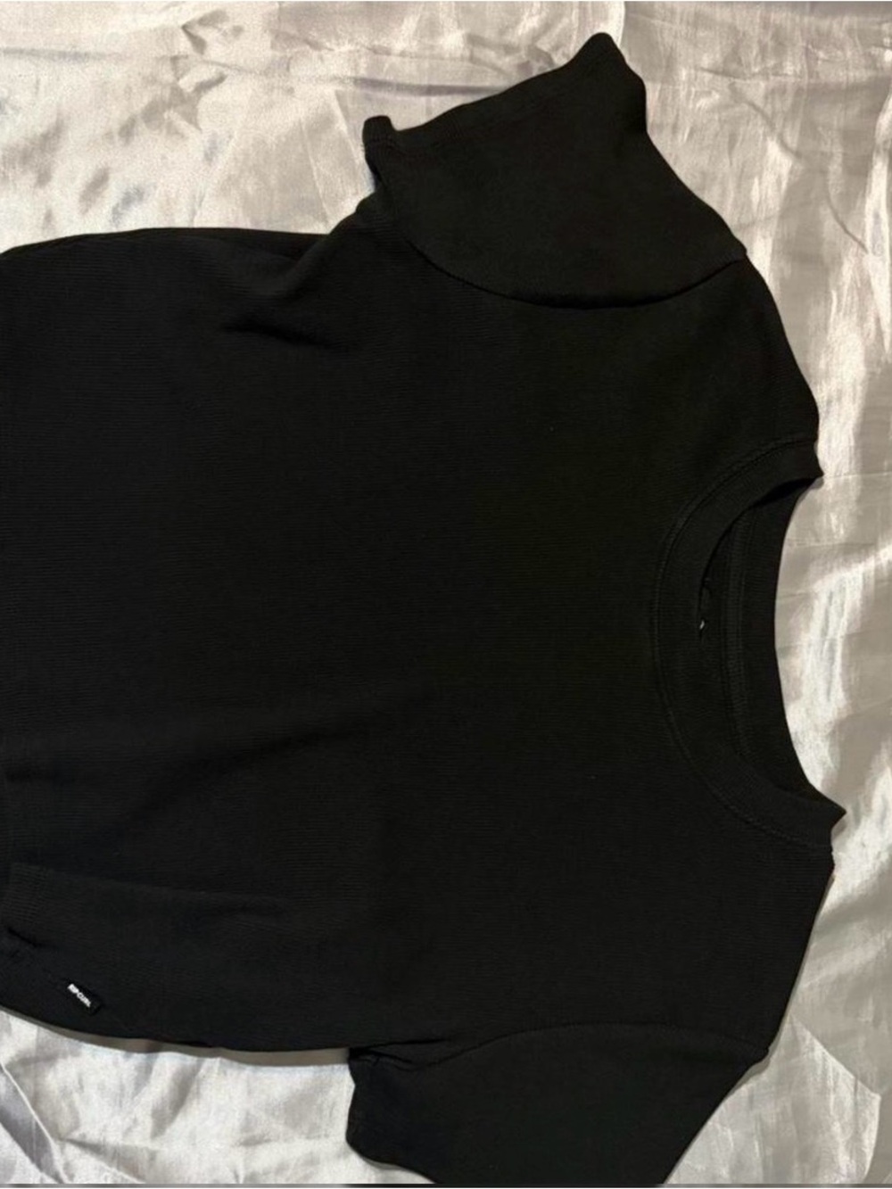 Rip Curl Black Ribbed Short Sleeve Crop Top